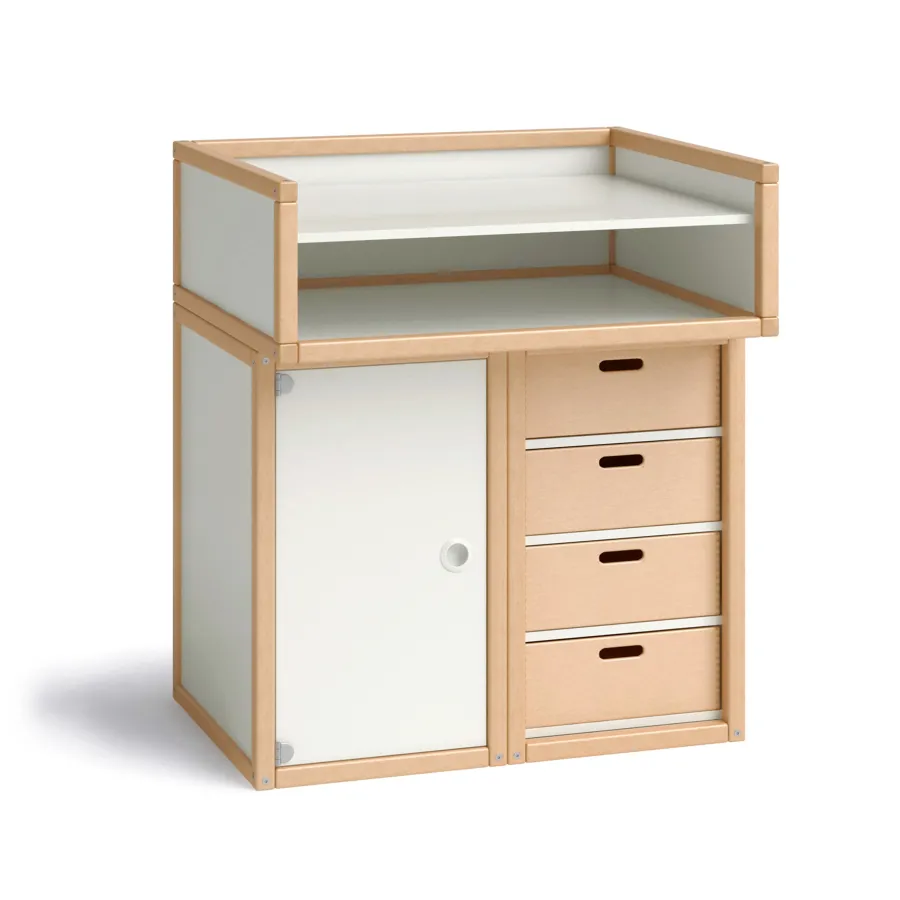 FLÖTOTTO - 8480 Wickelkommode mit Tür und Schubkästen